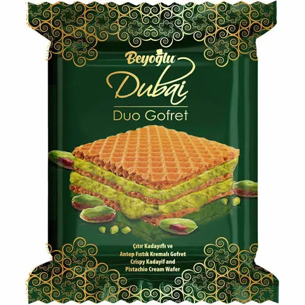 Beyoglu Dubai Pistachio Wafer Snack Duo – 1.3Oz Individually Wrapped 1