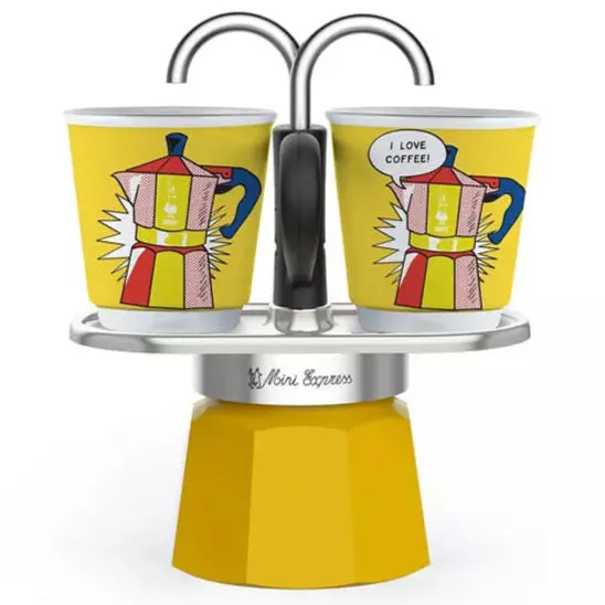 Bialetti Mini Express Lichtenstein Moka Pot Set – 2-Cup Capacity 1