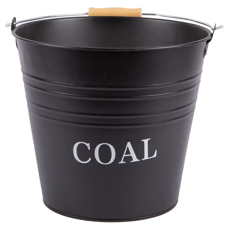 Black 12-Litre Cast Iron Coal Container For Fireplaces 1