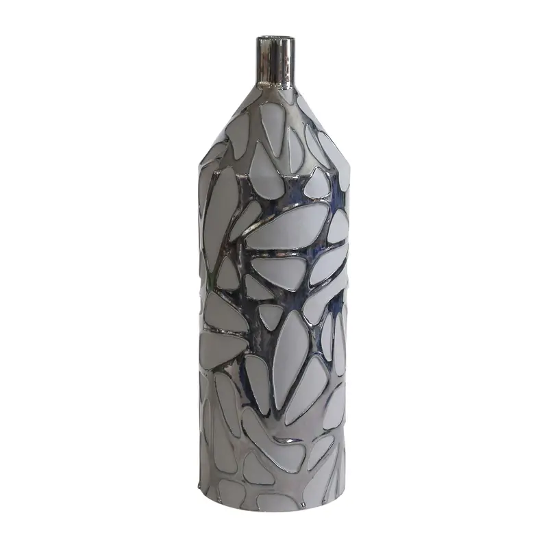 Blu By Sabavi Home Solvay Vase – Black Pearl Metallic Tribal-Inspired Centerpiece 1