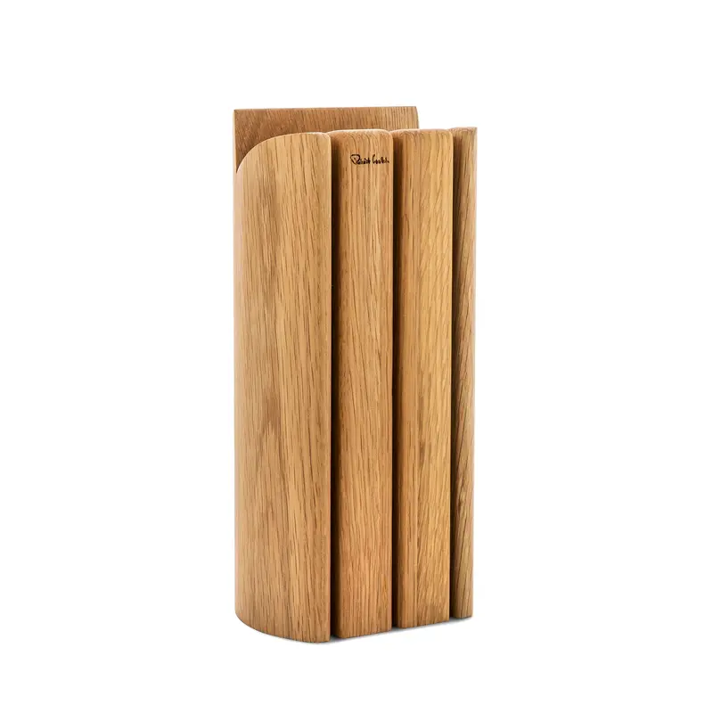 Book Oak 3-Slot Knife Block – Natural Wood Grain Accent 1