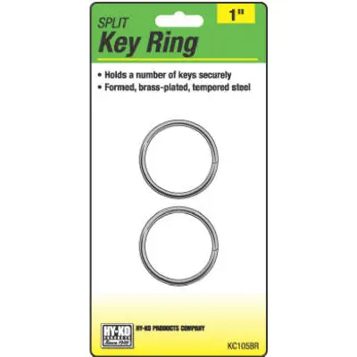 Brass 1-Inch Key Rings – 2-Pack Heavy-Duty Split Rings 1