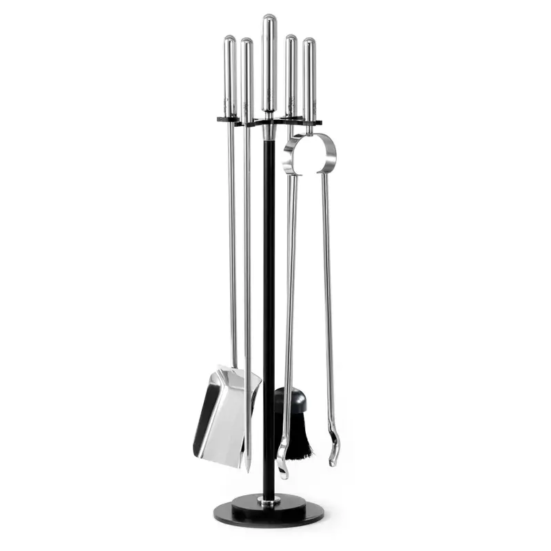 Brunel Tall Fireplace Tool Set With Coal Tongs 1