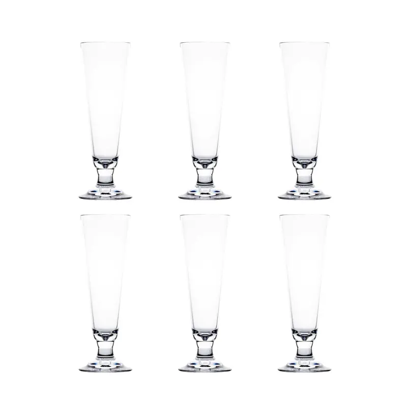 Calypso Polycarbonate Pilsner Glasses – Bold Drinkware Set Of 6 1