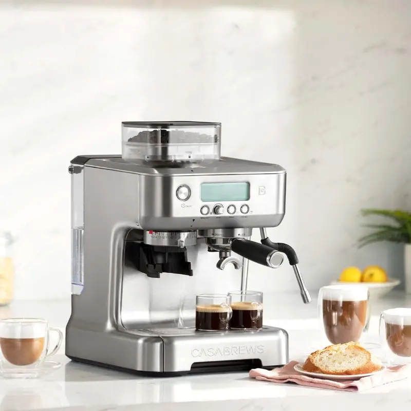 Casabrews All-In-One Espresso Machine: Integrated Grinder + Lcd Touchscreen 1