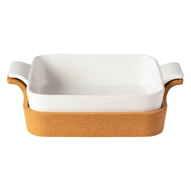 Casafina Ensemble Square Ceramic Baking Dish With Cork Base 1