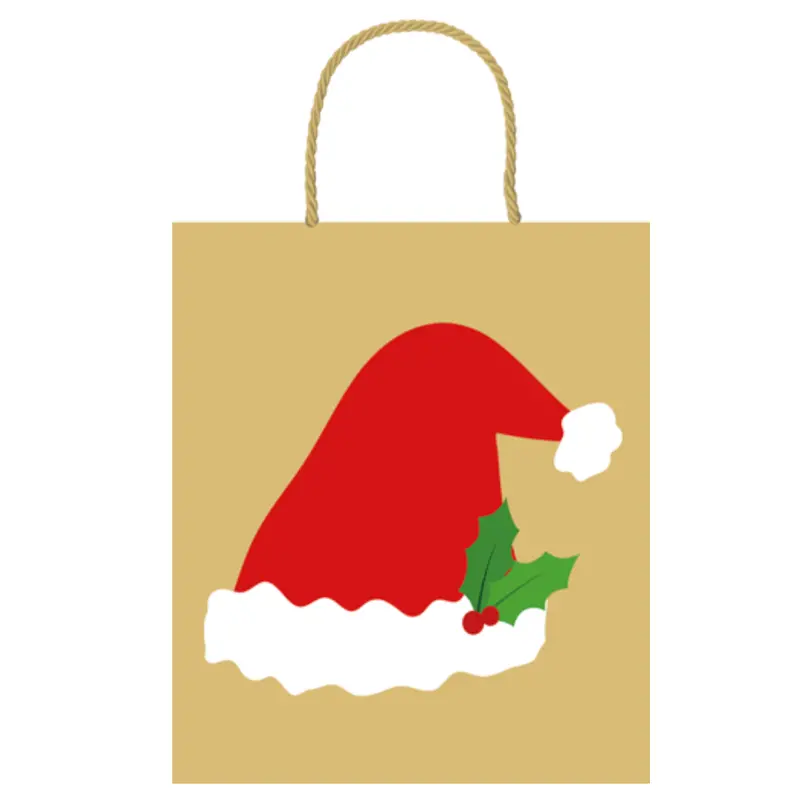 Caspari Be Merry Santa Hat Large Holiday Gift Bag 1