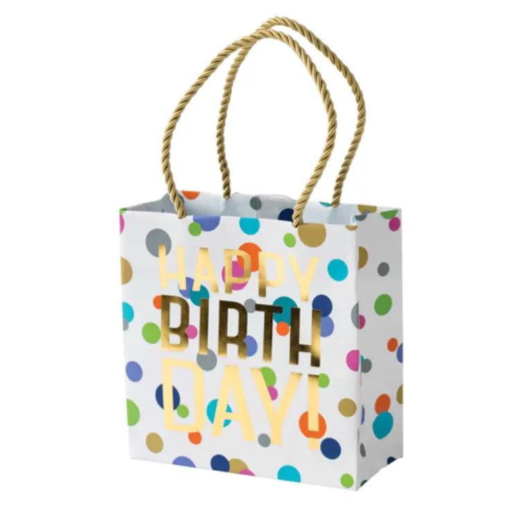 Caspari Birthday Confetti Mini Gift Bag – Festive Small-Sized Party Favor Pouch 1