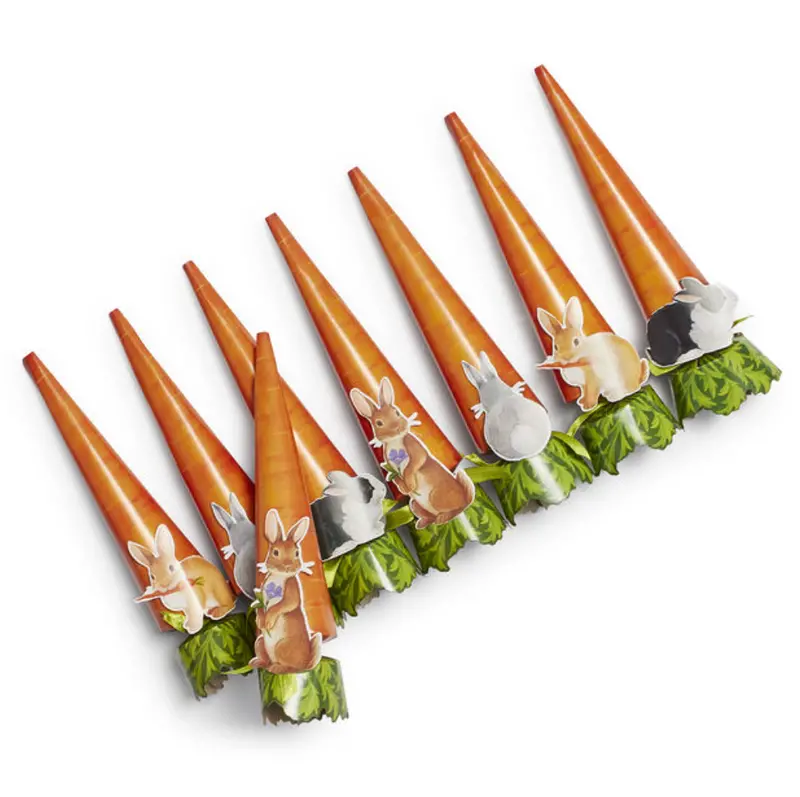 Caspari Bunnies & Carrots Easter Crackers – 8-Piece Set 1