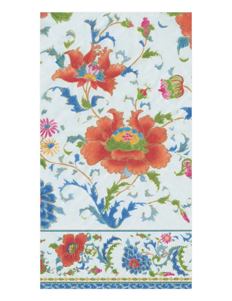 Caspari Chinese Ceramic-Inspired White Guest Towels – Set Of 15 1