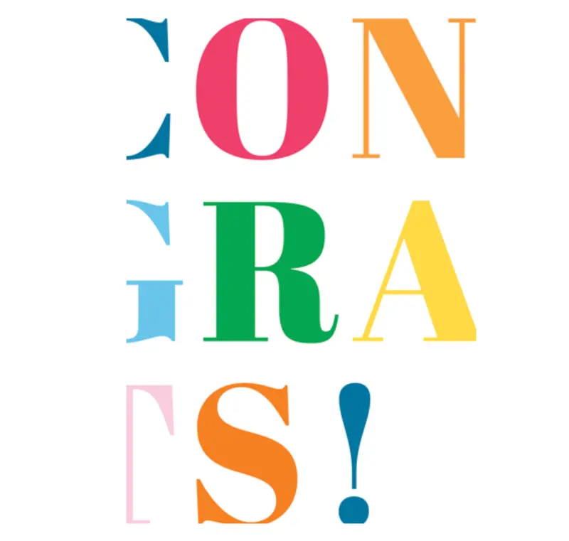 Caspari 'Congratulations' Occasion Card With Matching Envelope 1