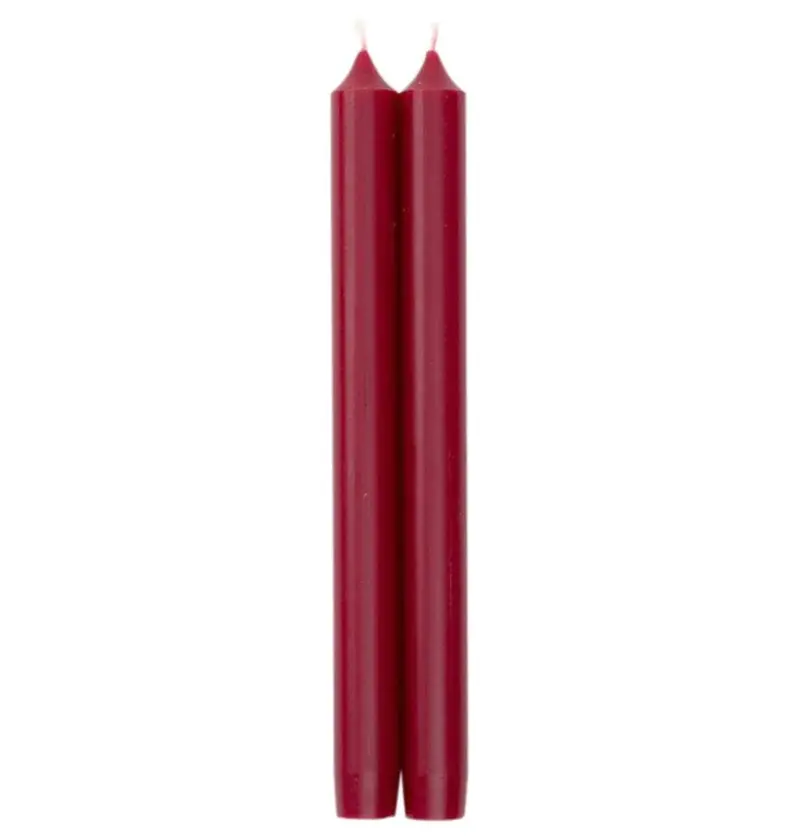 Caspari Cranberry-Tinted Tapered Candles – 10-Inch, Twin Pack 1