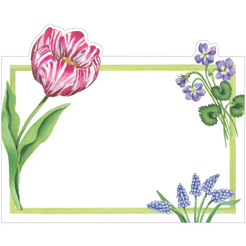 Caspari Floral Majolica Die-Cut Place Cards – Set Of 8 1