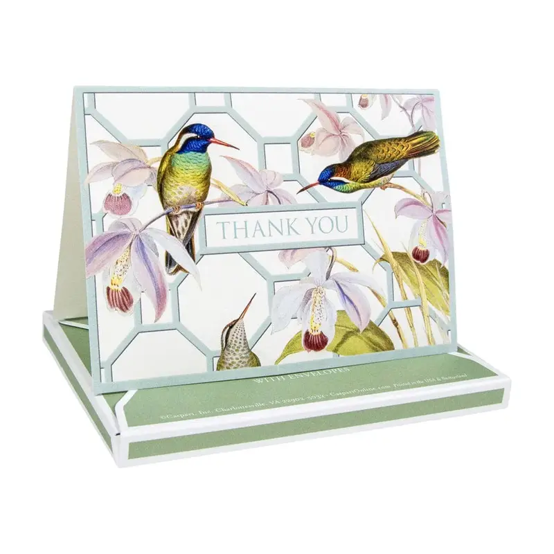 Caspari Hummingbird Trellis Thank You Cards – Set Of 8 With Matching Envelopes 1