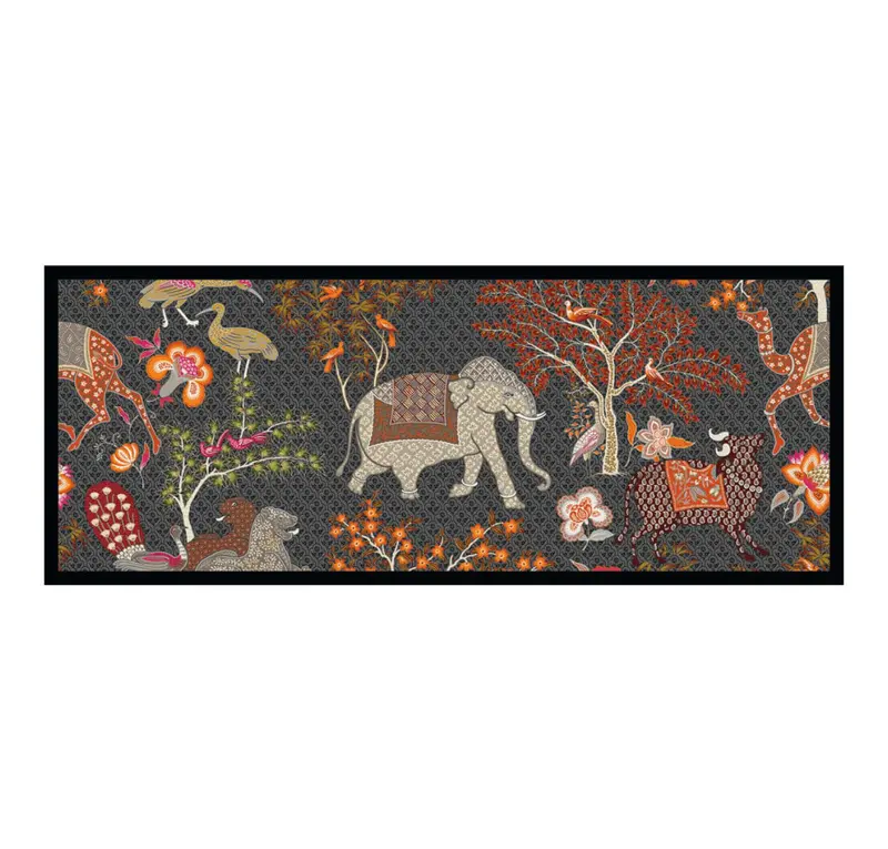 Caspari Le Jardin De Mysore Lacquered Bar Tray – 20" X 8" Elegant Serving Piece 1