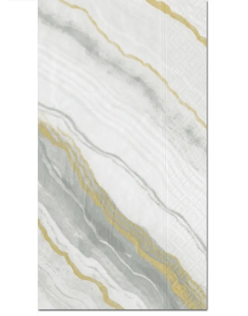 Caspari Marble Grey Disposable Guest Towels – 15-Count Pack 1