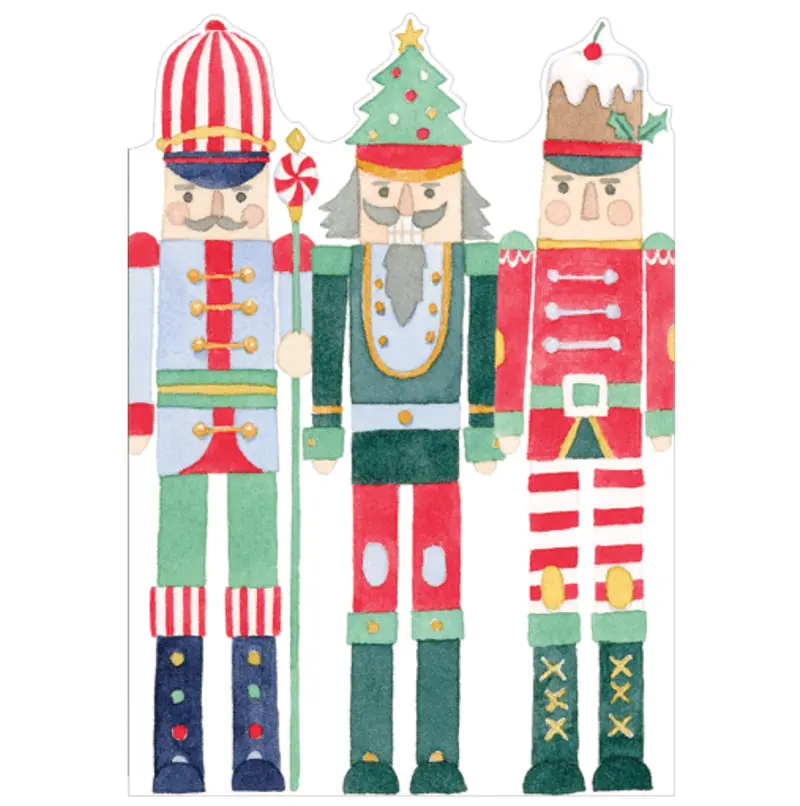 Caspari March Of The Nutcrackers Holiday Card With Envelope (Single) 1