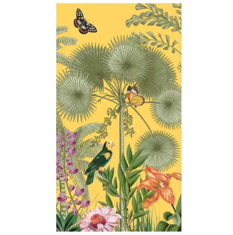 Caspari Paradise Garden Canary Guest Towel Napkins (15-Pack) 1