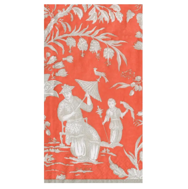 Caspari Silk Road Toile Mandarin Guest Towels – Exotic Patterned Paper Towels (15 Count) 1