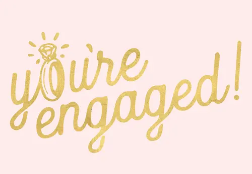 Caspari You'Re Engaged Foil Celebration Card With Coordinated Envelope 1