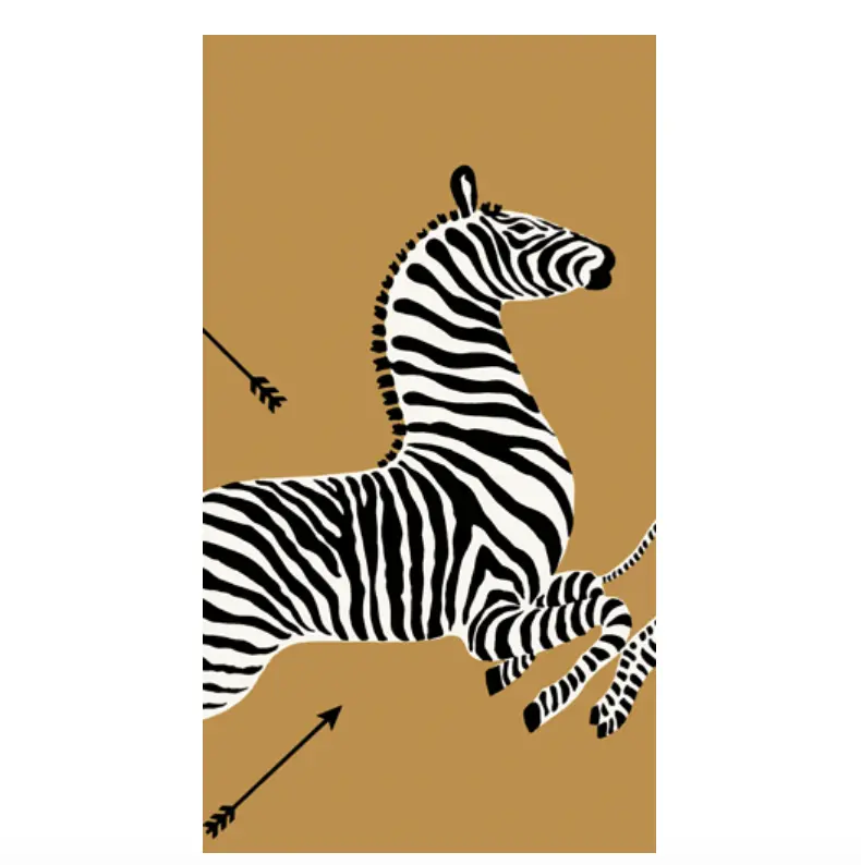 Caspari Zebras In Gold Guest Towels – Luxe Animal-Print Disposable Towels (15 Count) 1