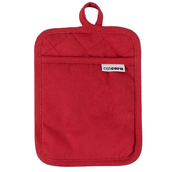 Cat Cora Insulated Pot Holder – Vibrant Red With Textured Silicone Surface 1