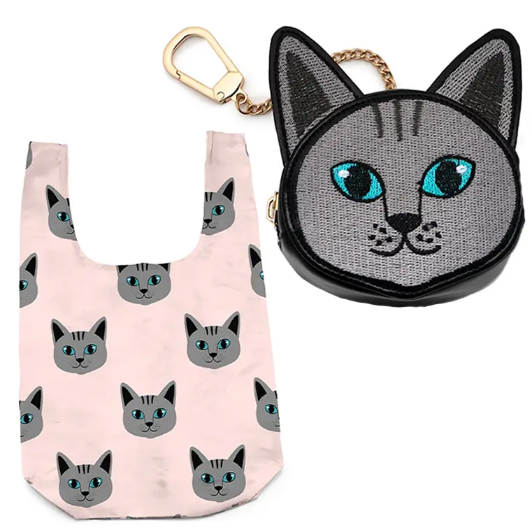 Cat-Shape Bag Charm Featuring Fold-Out Shopper – Living Royal 2-In-1 Style 1