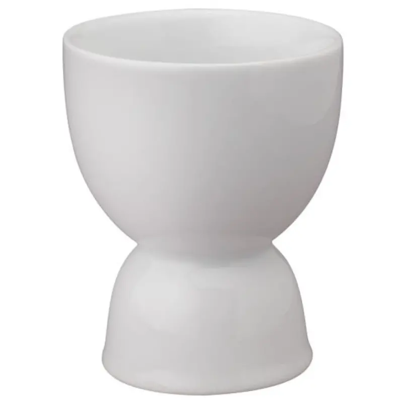 Ceramic Double Egg Cup – Minimalist White Serving Dish 1