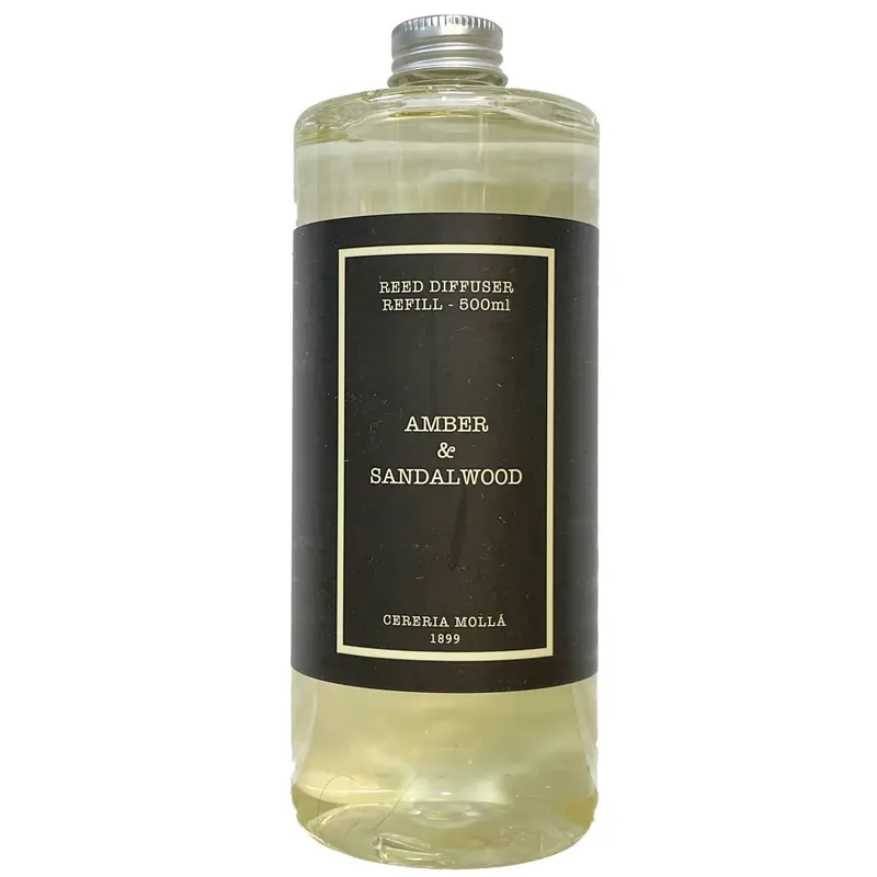 Cereria Molla Amber & Sandalwood Reed Diffuser Refill – 16.9 Oz 1