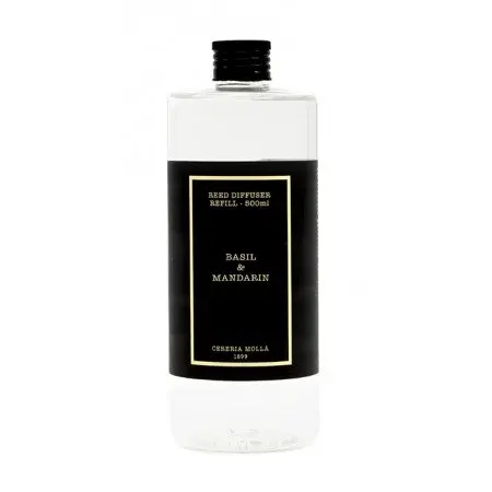 Cereria Molla Basil & Mandarin Reed Diffuser Refill – 16.9 Fl Oz 1