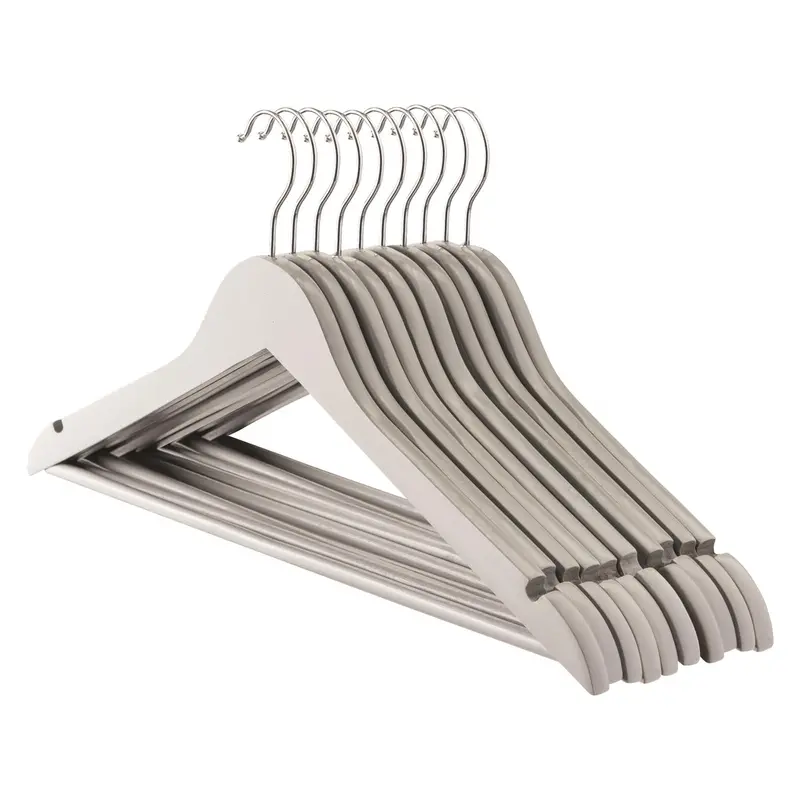 Charcoal Grey Wooden Coat Hangers – Pack Of 10 1