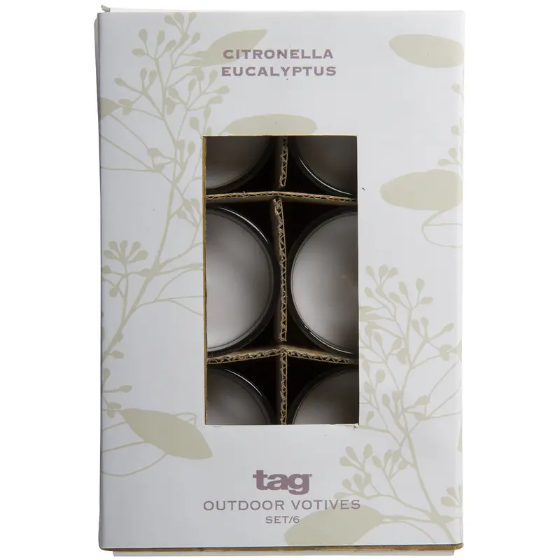 Citronella & Eucalyptus Scented Glass Votives – Set Of 6 1