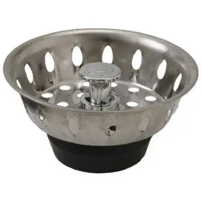 Classic Woven Basket Sink Strainer With Pop-Up Stopper 1