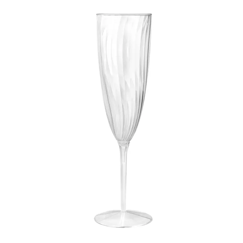 Clear Plastic Champagne Flutes – Disposable 6 Oz Glasses, 8-Count 1