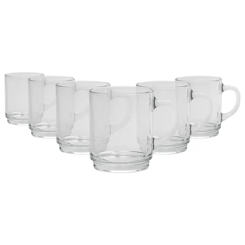 Clear Versailles Coffee Glasses (260Ml) – Set Of 6 1