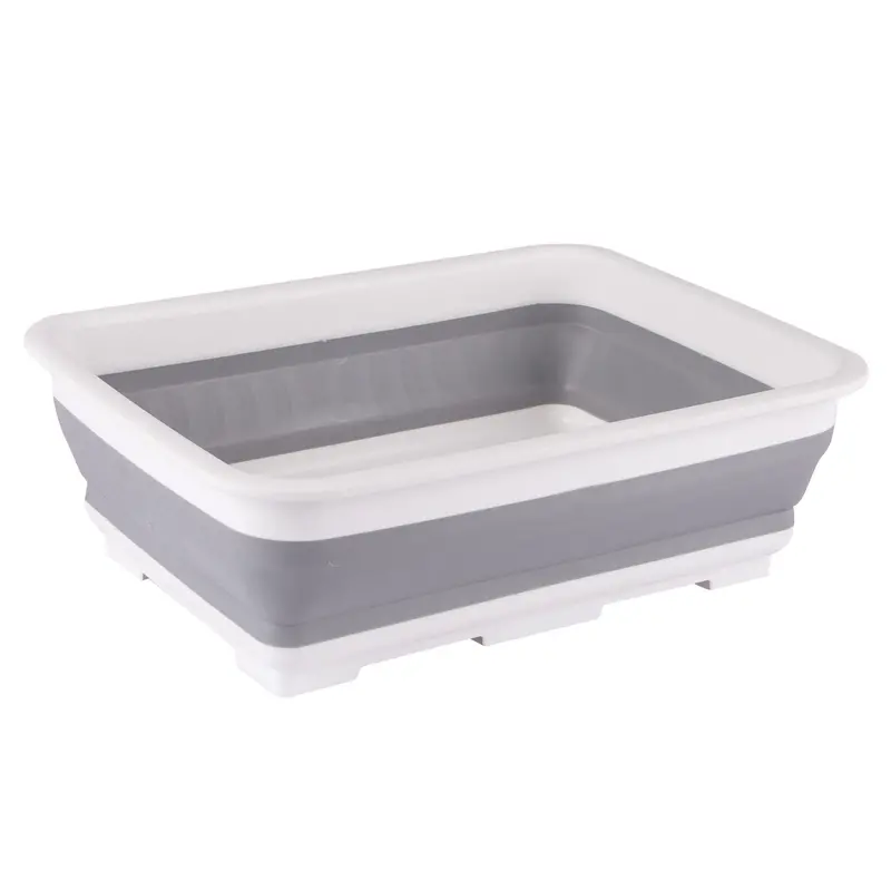 Collapsible 7-Litre Washing-Up Bowl In White And Grey 1