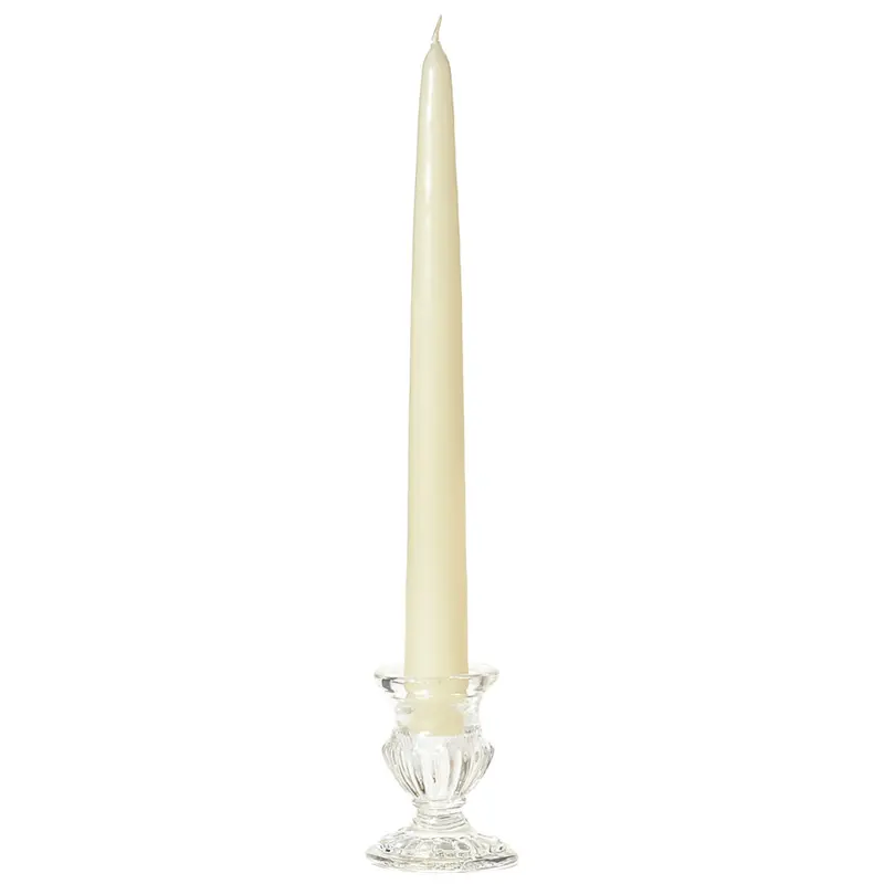 Colonial Hand-Dipped Taper Candle – 12" Ivory 1