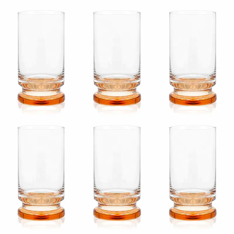 Color-Base Highball Glasses – Set Of 6 Bold Accent Drinkware 1