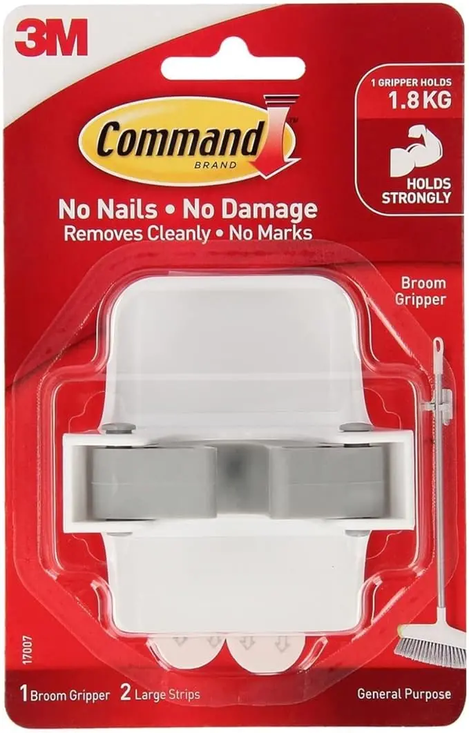 Command Broom And Mop Holder Wall Hook – Adhesive Mounting System 1