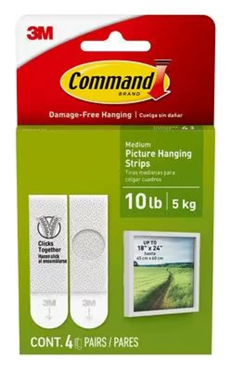 Command Medium Picture Hanging Strips – 10 Lb Capacity, 4-Count Pack 1