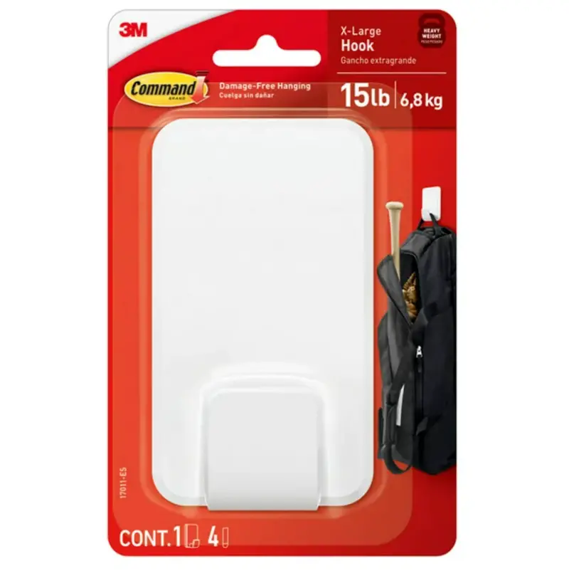 Command Xl Heavy-Duty Adhesive Hook – Holds Up To 15 Lbs, Stick-On Installation 1