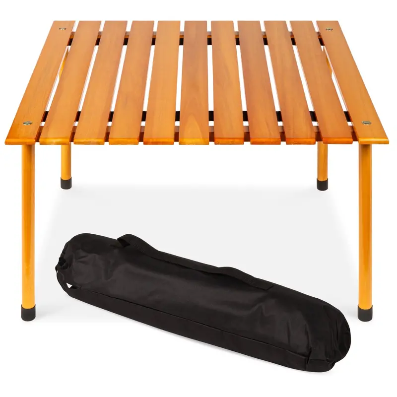Compact 28X28-Inch Foldable Wooden Table For Indoor Or Outdoor Use With Travel Case 1