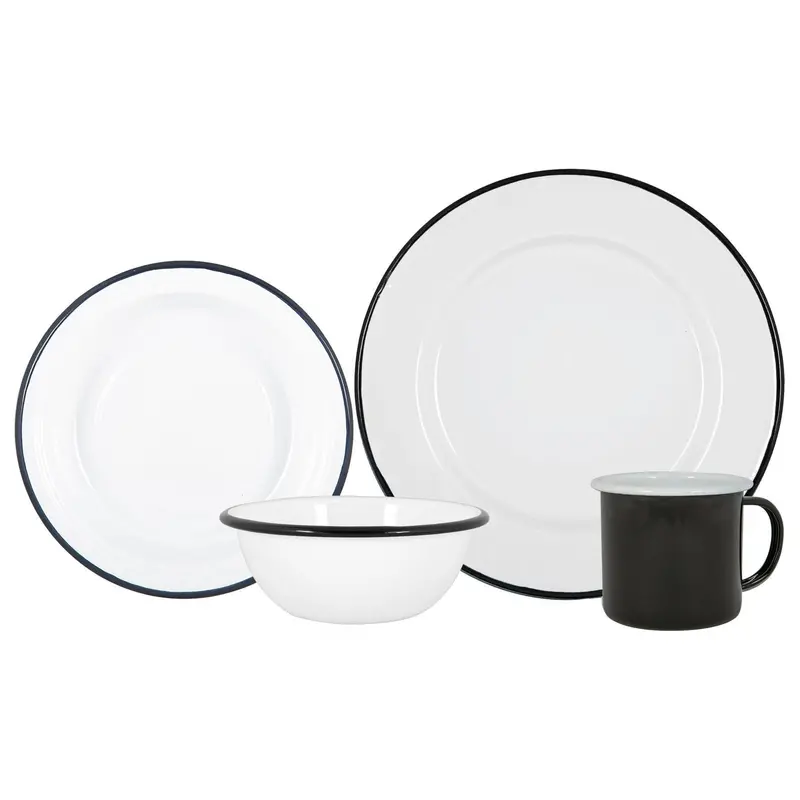 Complete 16-Piece Enamel Dinnerware Collection 1