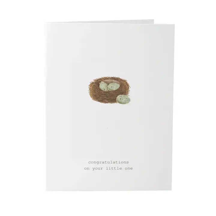 'Congratulations On Your Little One' New Baby Card – 3.5" × 5" Elegant Welcome Greeting 1