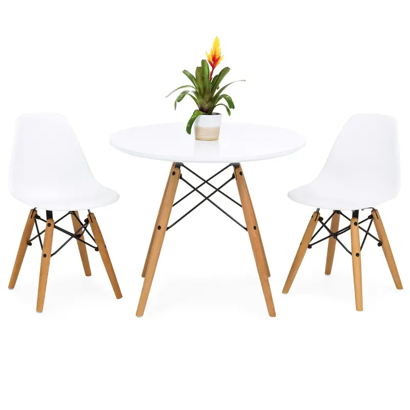 Contemporary Kids’ Dining Table Set With Two Ergonomic Armless Chairs 1