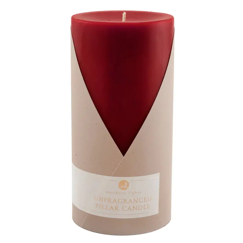 Crimson Pillar Candle – Premium Quality, 3" X 6" 1