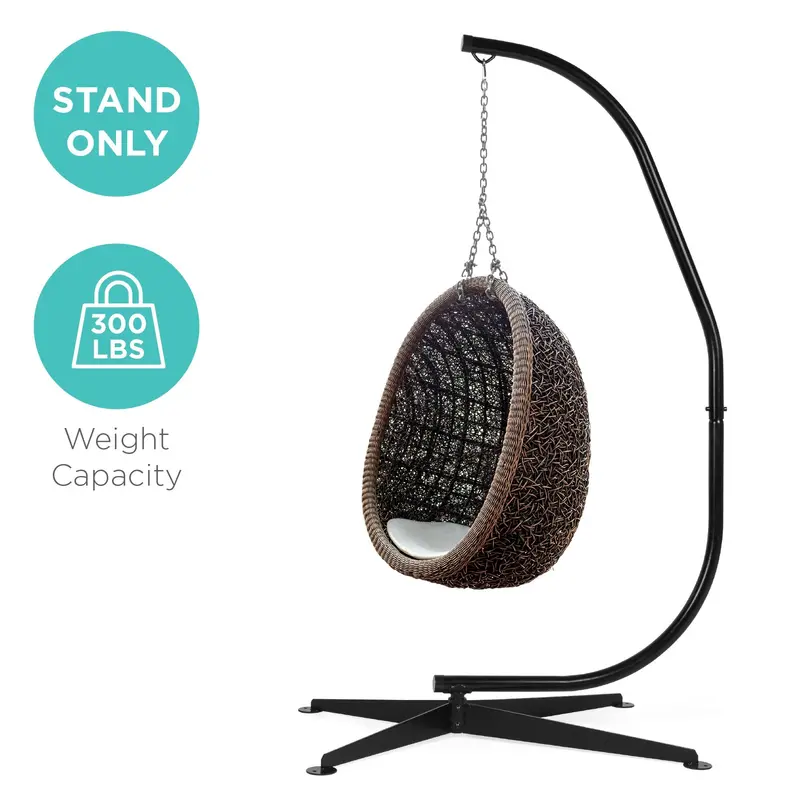 Curved C-Style Hammock Stand With Reinforced Steel Frame And All-Weather Finish 1