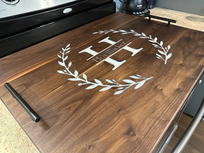 Custom-Fit Oven Topper – Personalized Name Engraved Stove Cover 1