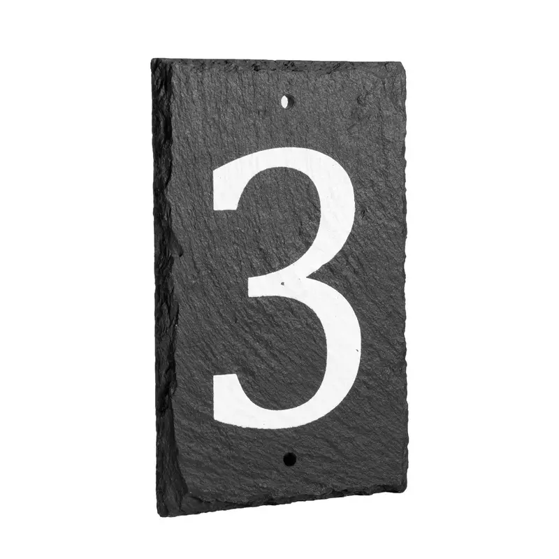 Custom Slate House Number Sign – #3 Style 1