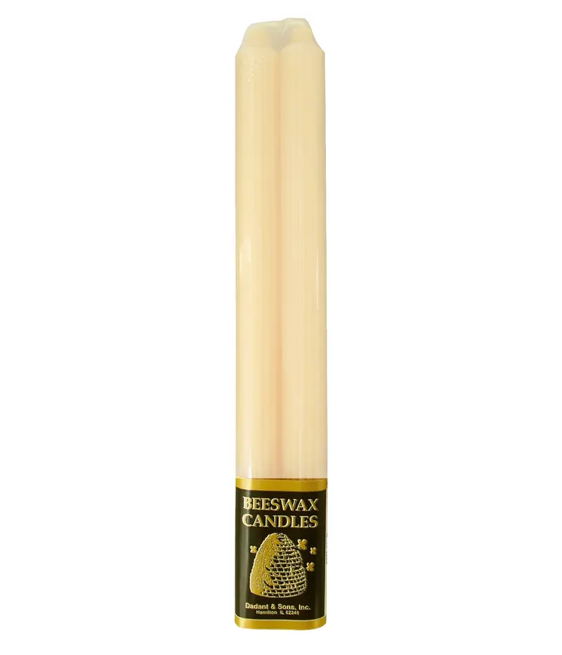 Dadant Ivory Beeswax Taper Candles – Classic 12-Inch Size, 2-Pack 1